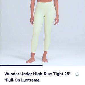 Lululemon Wunder Under Crop Leggings. 25”. Worn 3x. Mint green. Smoke/pet free